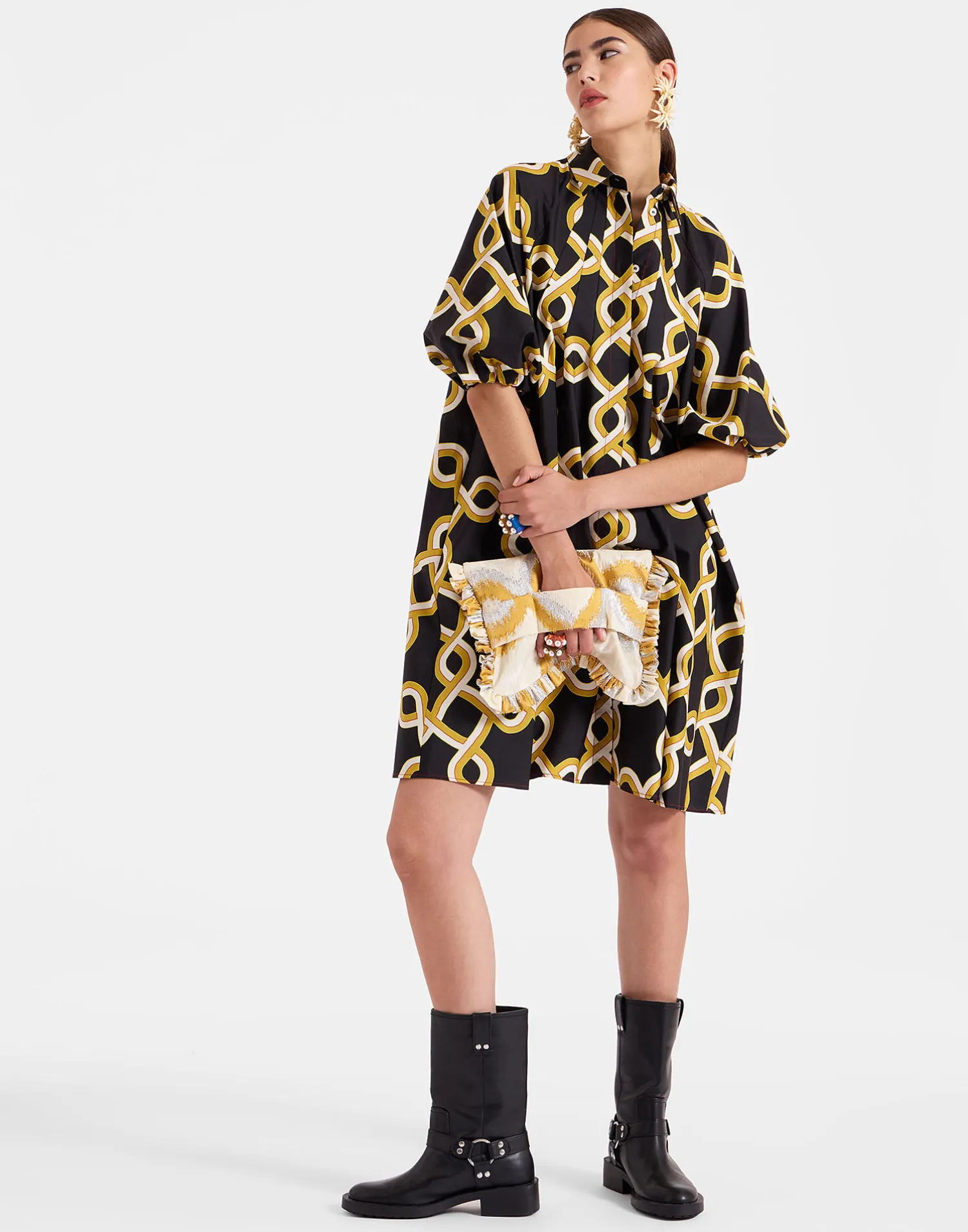La DoubleJ Vestiti<Sunburst DressTackle Black in Summer Poplin