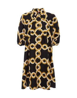 La DoubleJ Vestiti<Sunburst DressTackle Black in Summer Poplin