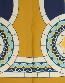 La DoubleJ Vestiti<Sundowner DressMudejar Plac&eacute;e Blue in Cotton Poplin