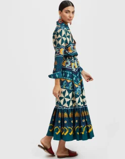La DoubleJ Gonne<Sunset SkirtCasareale Plac&egrave;e Emerald in Summer Poplin