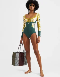 La DoubleJ Moda Mare<Sunset SuitJasmine Blu Plac&eacute;e in Lycra
