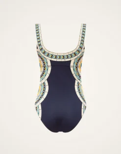 La DoubleJ Moda Mare<Sunset Suit SleevelessMudejar Placée Marigold in Supreme Lycra