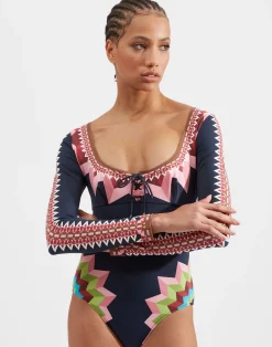 La DoubleJ Moda Mare<Sunset SuitSunset Navy Placée in Lycra