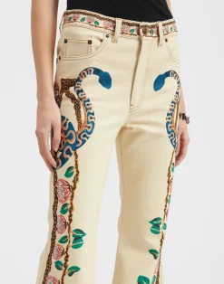 La DoubleJ Denim|Pantaloni E Shorts<Superflare JeansEve Ecru in Denim