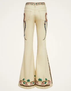 La DoubleJ Denim|Pantaloni E Shorts<Superflare JeansEve Ecru in Denim