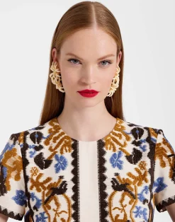 La DoubleJ Party Dressing<Super Swing DressCorsini Cream in Jacquard