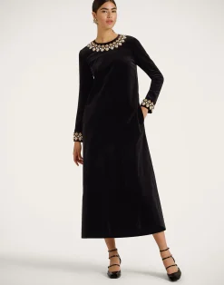 La DoubleJ Party Dressing<Super Swing DressSolid Black in Light Velvet
