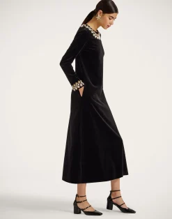 La DoubleJ Party Dressing<Super Swing DressSolid Black in Light Velvet