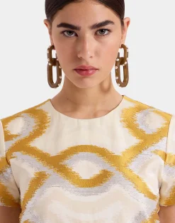 La DoubleJ Party Dressing<Super Swing DressTackle Gold in Jacquard