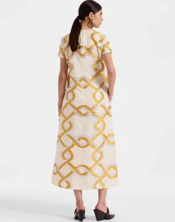 La DoubleJ Vestiti<Super Swing DressTackle Gold in Jacquard