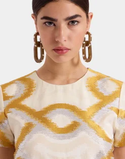 La DoubleJ Vestiti<Super Swing DressTackle Gold in Jacquard