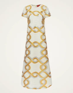 La DoubleJ Vestiti<Super Swing DressTackle Gold in Jacquard