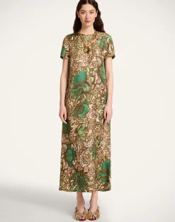 La DoubleJ Party Dressing<Swing DressAnemone Pink in Twill Silk