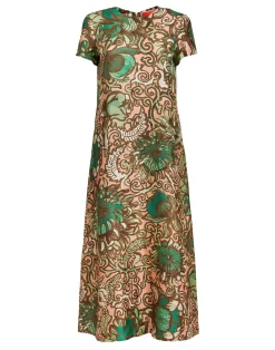 La DoubleJ Party Dressing<Swing DressAnemone Pink in Twill Silk