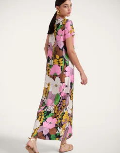La DoubleJ Vestiti<Swing DressBig Flower in Silk Twill