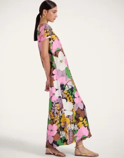 La DoubleJ Vestiti<Swing DressBig Flower in Silk Twill