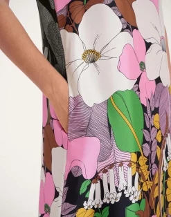 La DoubleJ Vestiti<Swing DressBig Flower in Silk Twill