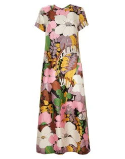 La DoubleJ Vestiti<Swing DressBig Flower in Silk Twill