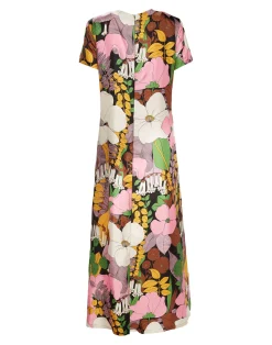 La DoubleJ Vestiti<Swing DressBig Flower in Silk Twill