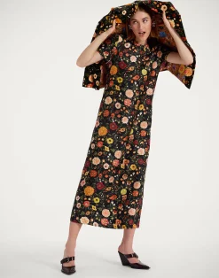 La DoubleJ Vestiti<Swing DressBotticelli Black in Silk Twill