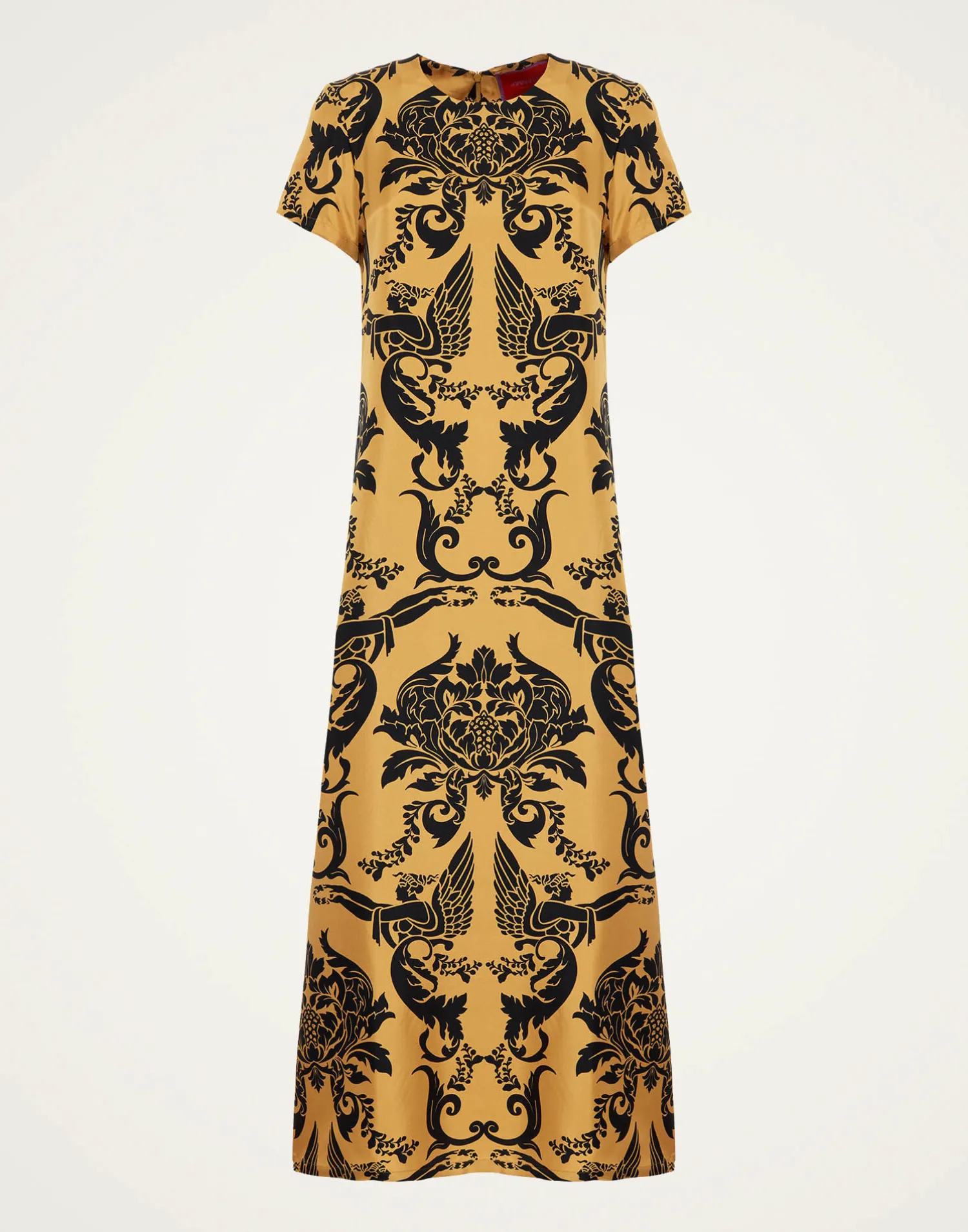 La DoubleJ Vestiti<Swing DressCherubs Gold in Silk Twill