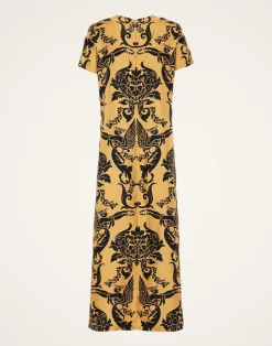 La DoubleJ Vestiti<Swing DressCherubs Gold in Silk Twill