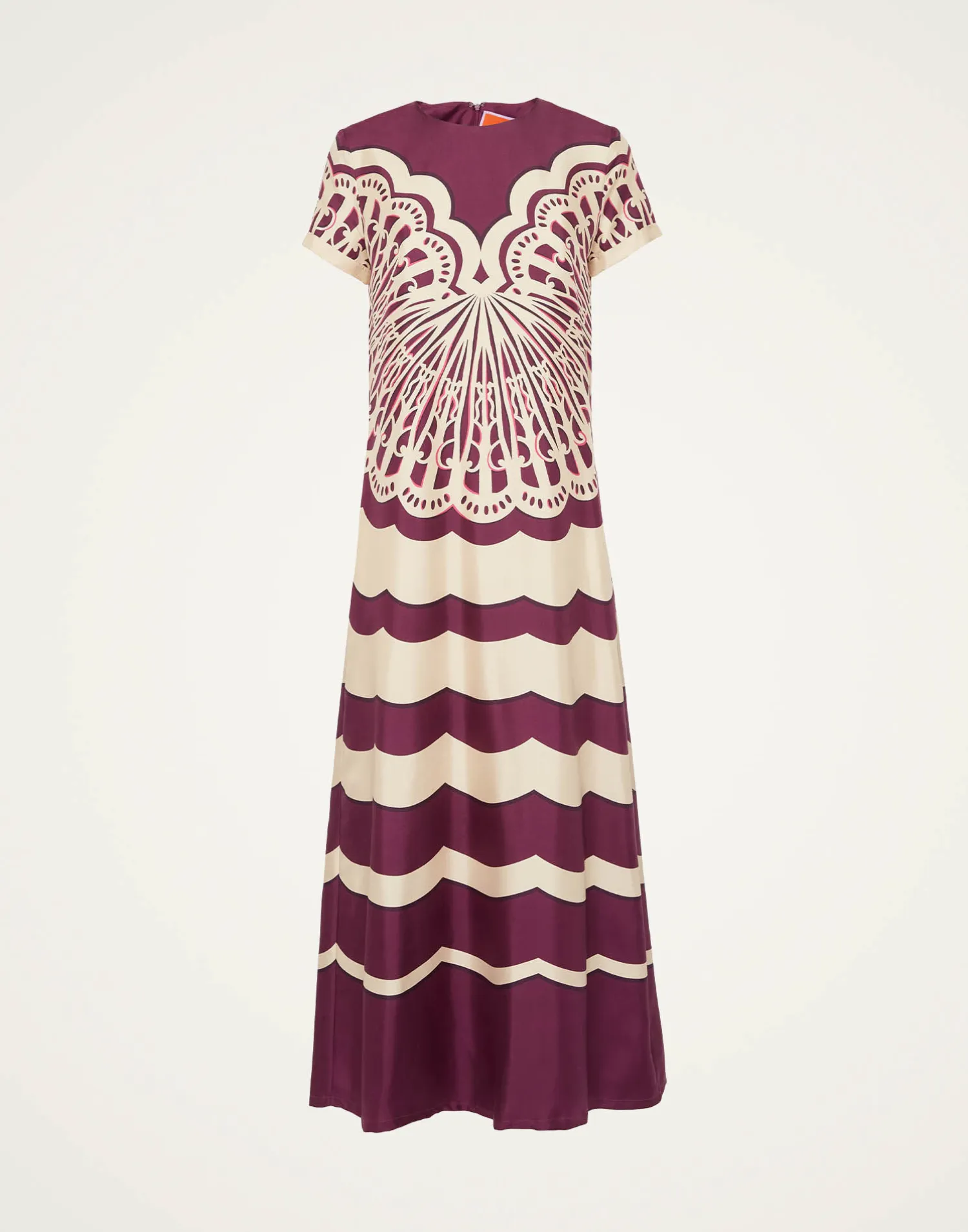 La DoubleJ Vestiti<Swing DressFans Placée Purple in Silk Twill