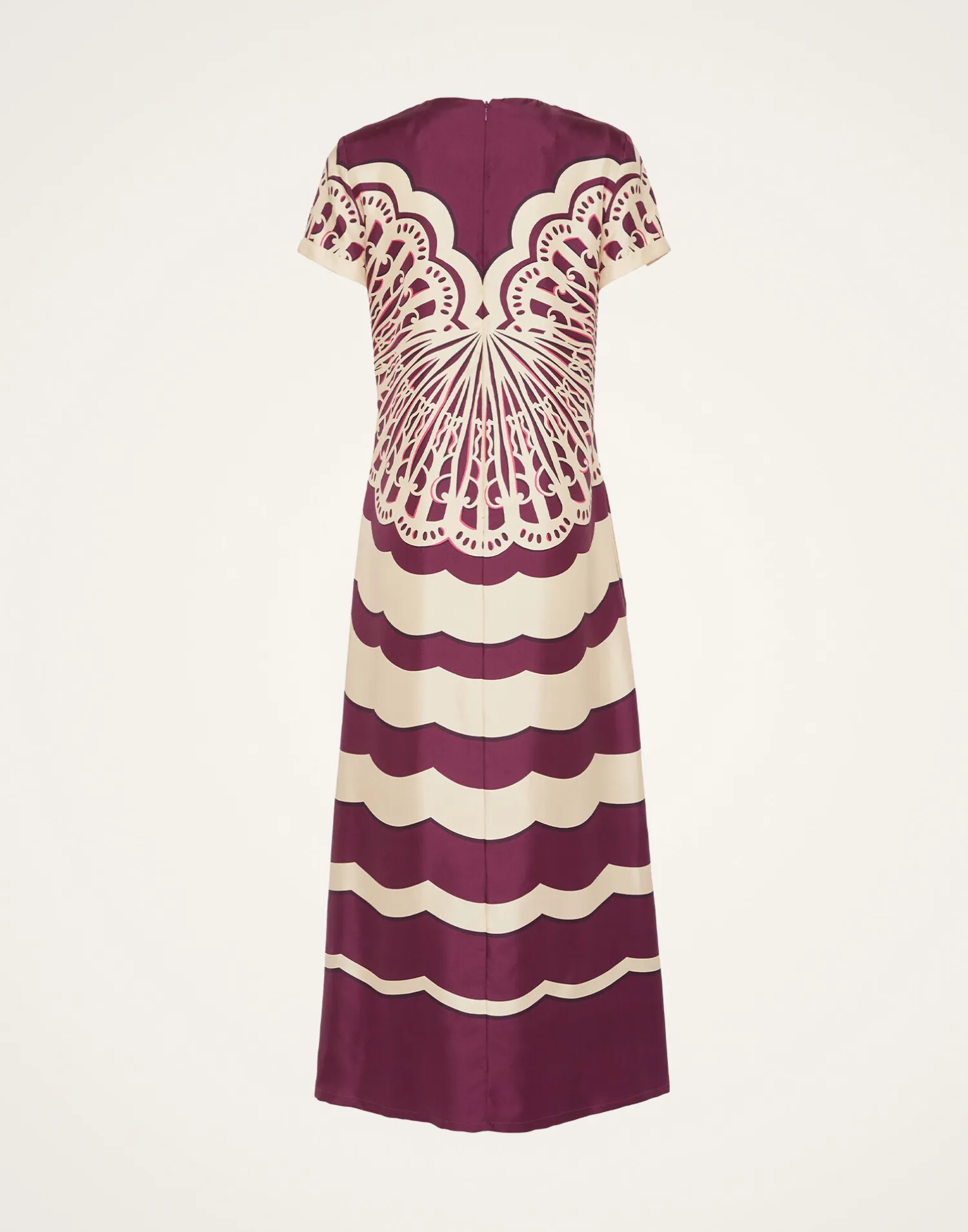 La DoubleJ Vestiti<Swing DressFans Placée Purple in Silk Twill
