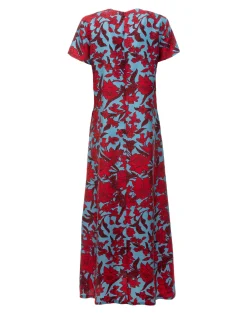 La DoubleJ Vestiti<Swing DressLilium Turchese in Silk Twill