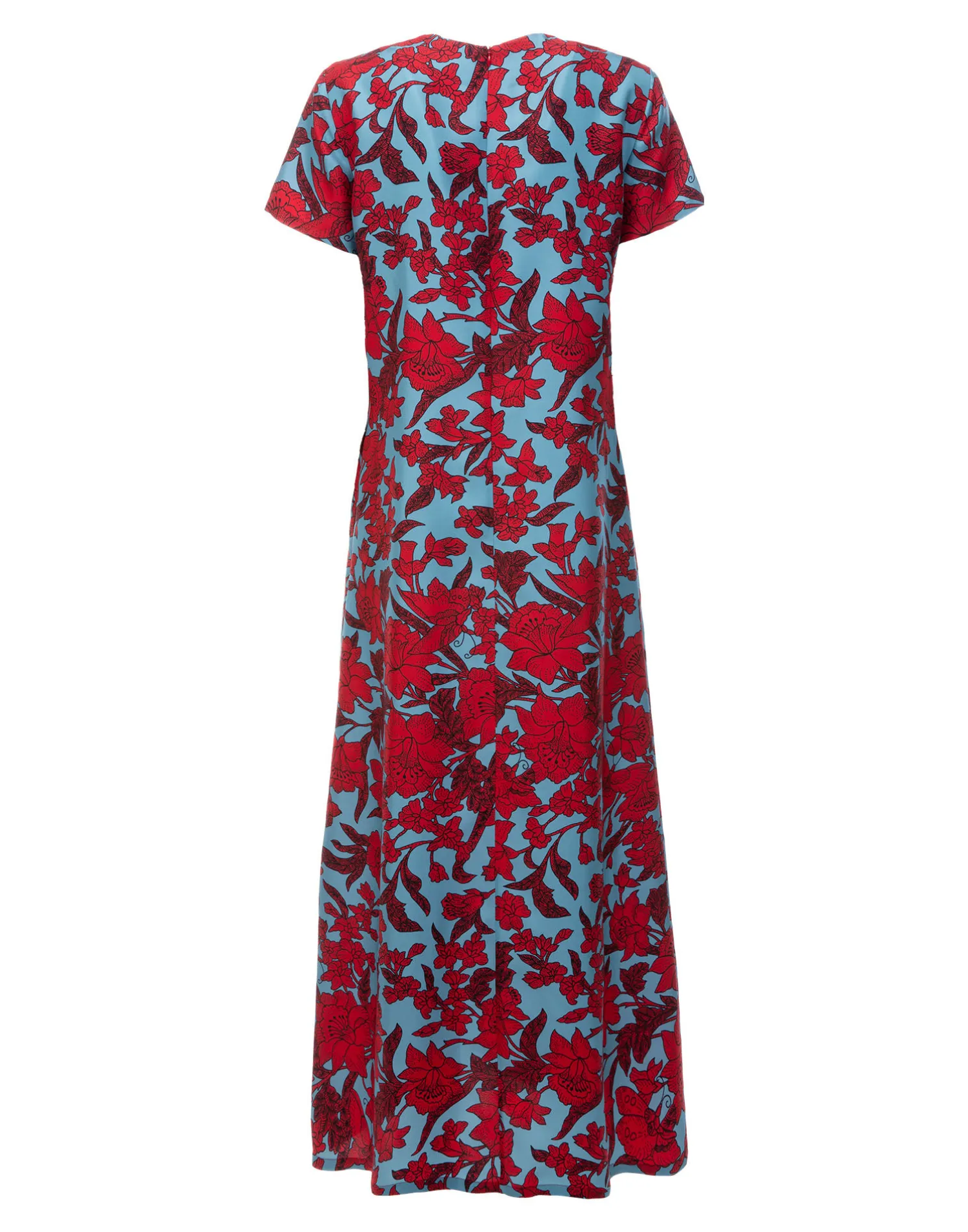 La DoubleJ Vestiti<Swing DressLilium Turchese in Silk Twill