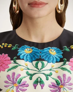 La DoubleJ Vestiti<Swing DressPlaza Placée Ivory in Silk Twill