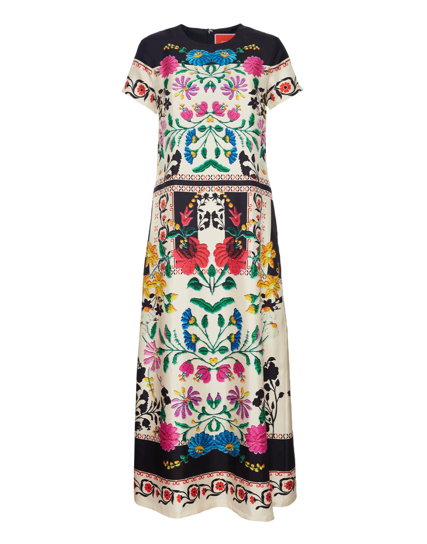 La DoubleJ Vestiti<Swing DressPlaza Placée Ivory in Silk Twill