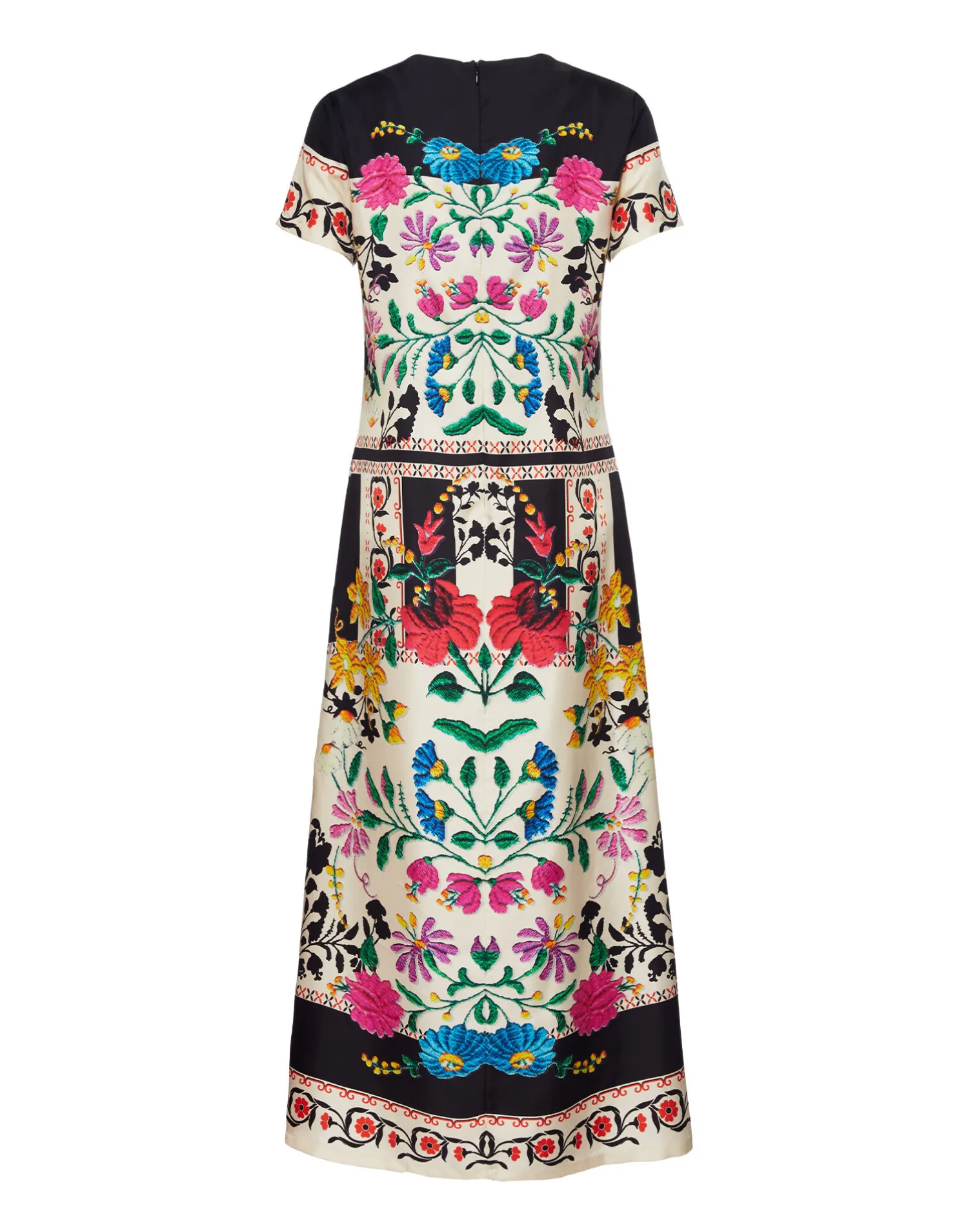 La DoubleJ Vestiti<Swing DressPlaza Placée Ivory in Silk Twill
