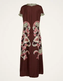 La DoubleJ Party Dressing<Swing DressPortal Plac&eacute;e Brown in Silk Twill