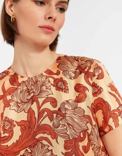 La DoubleJ Party Dressing<Swing DressReef Pale Pink in Silk Twill With Feathers