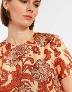 La DoubleJ Vestiti<Swing DressReef Pale Pink in Silk Twill With Feathers