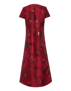 La DoubleJ Vestiti<Swing DressRuby Red in Jacquard