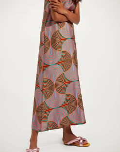 La DoubleJ Vestiti<Swing DressSlinky Rosso in Silk Twill
