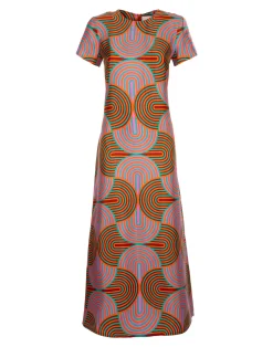 La DoubleJ Vestiti<Swing DressSlinky Rosso in Silk Twill