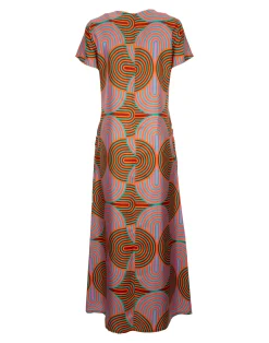 La DoubleJ Vestiti<Swing DressSlinky Rosso in Silk Twill