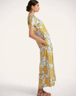 La DoubleJ Vestiti<Swing DressTangle Light Blue in Silk Twill