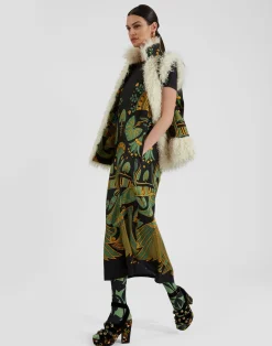 La DoubleJ Vestiti<Swing DressThe Nile Plac&eacute;e Black in Silk Twill