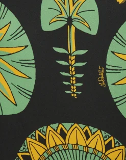 La DoubleJ Vestiti<Swing DressThe Nile Plac&eacute;e Black in Silk Twill