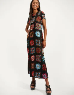 La DoubleJ Vestiti<Swing DressVetrata Grande in Silk Twill