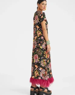 La DoubleJ Vestiti<Swing Dress (With Feathers)Eden in Twill Silk