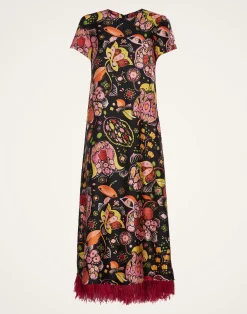 La DoubleJ Vestiti<Swing Dress (With Feathers)Eden in Twill Silk