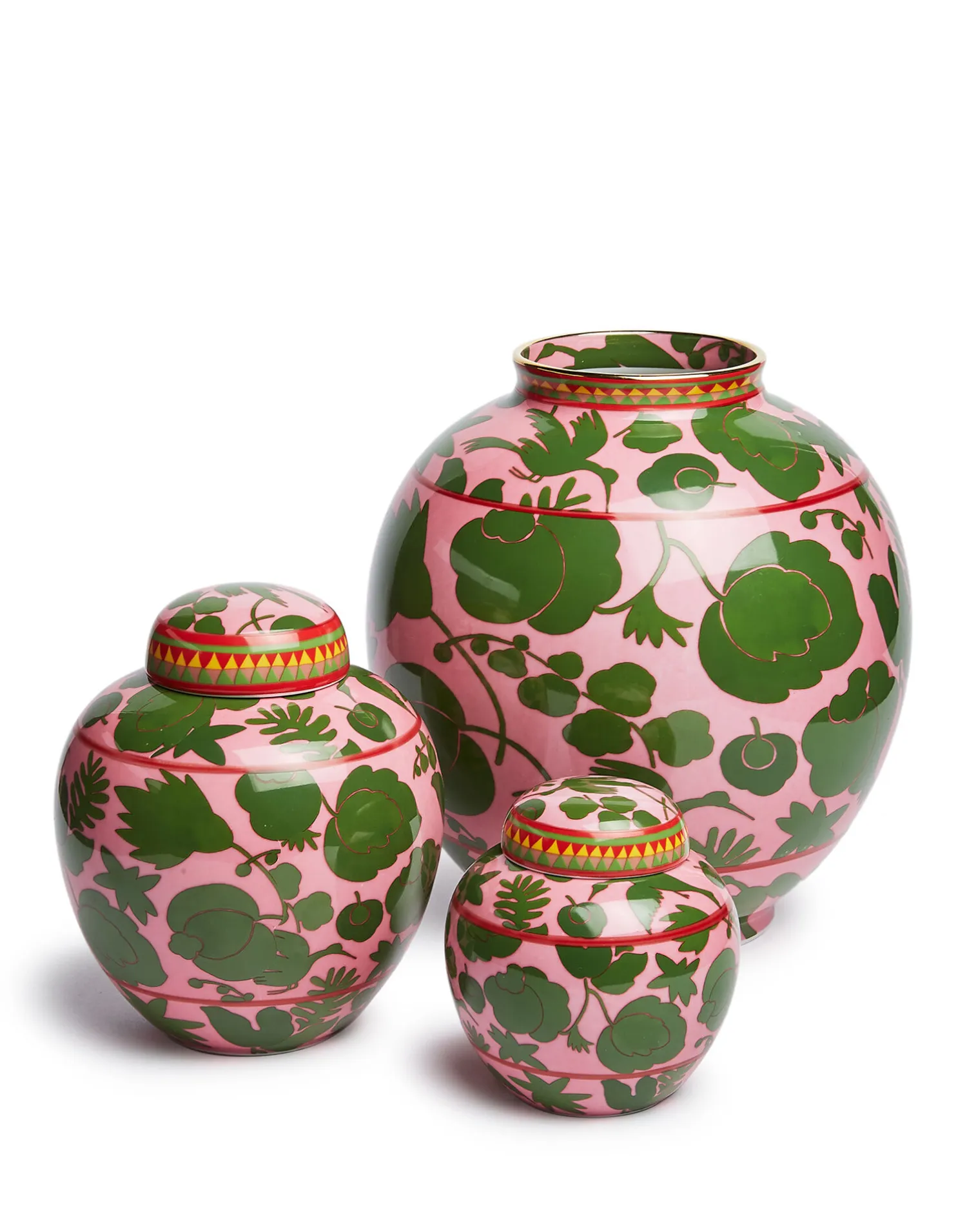 La DoubleJ Vasi|Home Décor<Tea JarWildbird Rosa/Verde in Porcelain