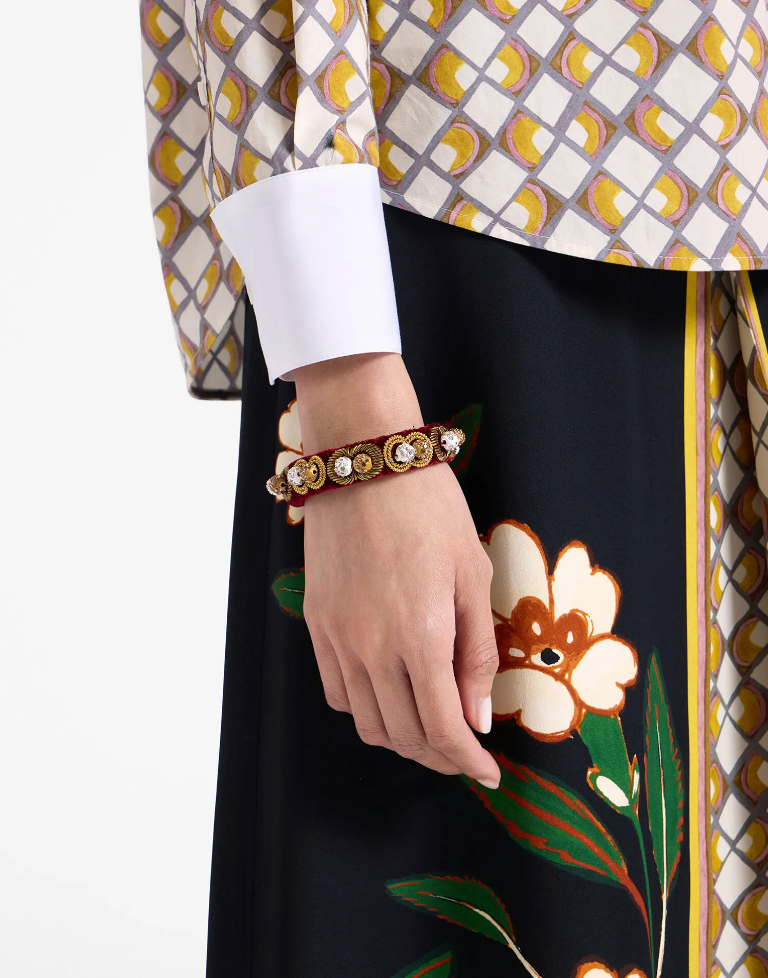 La DoubleJ Bijoux|Accessories<Tesoro BraceletSolid Burgundy in Velvet