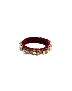 La DoubleJ Bijoux|Accessories<Tesoro BraceletSolid Burgundy in Velvet