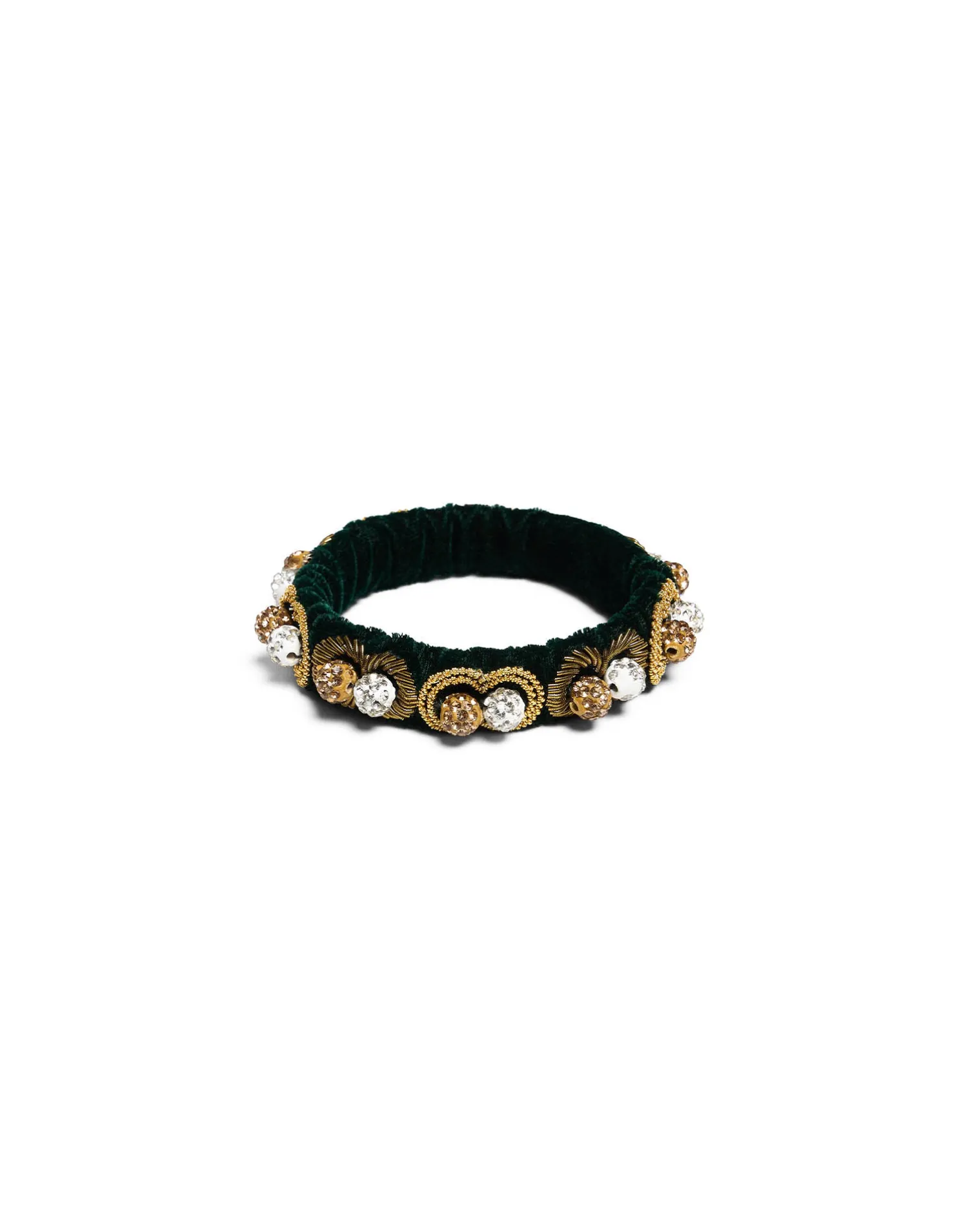 La DoubleJ Bijoux|Accessories<Tesoro BraceletSolid Camouflage Green in Velvet